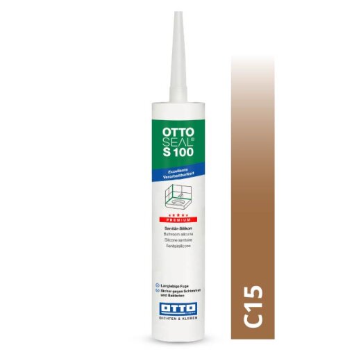Otto Silikon mittelbraun C15 glänzend "OTTOSEAL® S100" Premium 300 ml Kartusche