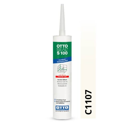 Otto silicone vanilla-beige C1107 glossy "OTTOSEAL® S100" Premium 300 ml Cartridge