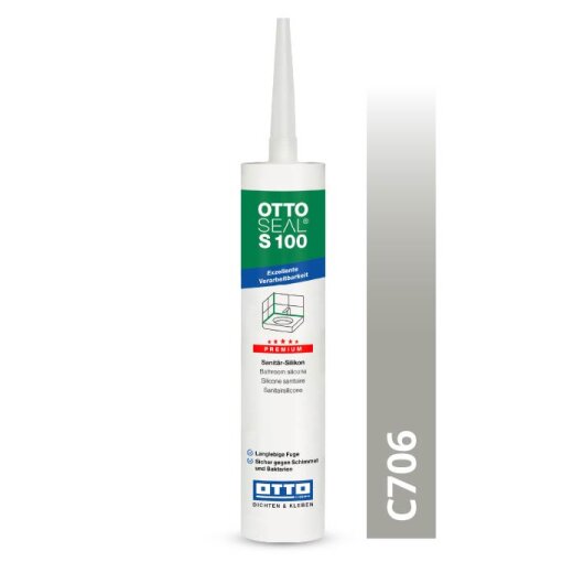 Otto silicone cement-grey no. 31 C706 glossy "OTTOSEAL® S100" Premium 300 ml Cartridge