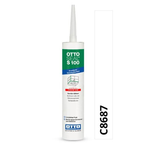 Otto silicone matt white C8687 matt "OTTOSEAL® S100" Premium 300 ml Cartridge