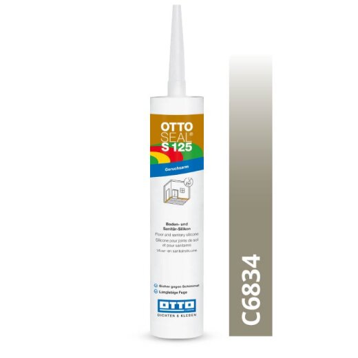 Otto silicone matt sanitary grey C6834 matt "OTTOSEAL® S125" low-odour 310ml Cartridge