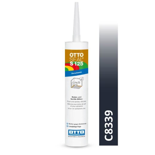 Otto silicone basalt grey C8339 glossy "OTTOSEAL® S125" low-odour 310ml Cartridge