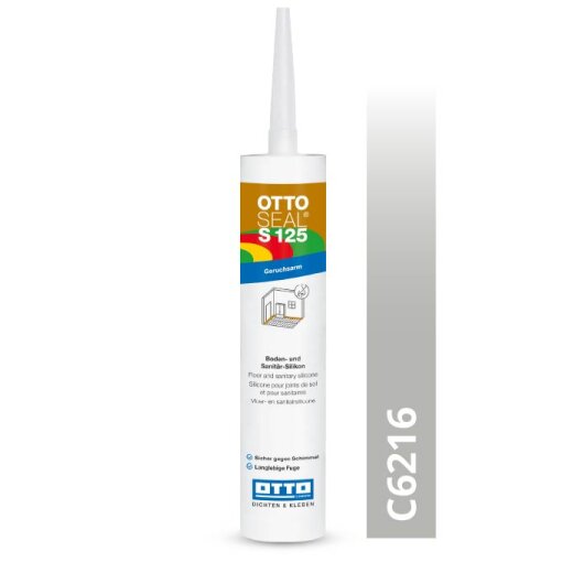 Otto Silikon betongrau C6216 glänzend "OTTOSEAL® S125" geruchsarm 310ml Kartusche
