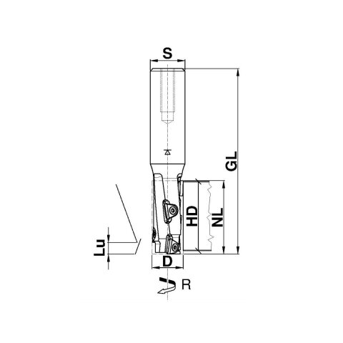 Aigner DP-Nutschaftfräser (PKD) "Konstantin-Mini" 16x43,9mm S25 Z1 Links C243-1643925L