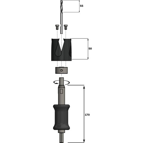 Famag PUMPSHANK® Schnellauswerferschaft incl. Adapter + HSS Vorbohrer