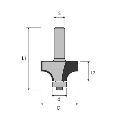 Famag R12,70mm Abrundfräser "3109" Z2 HW...