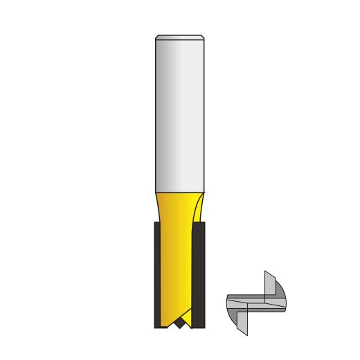 Famag 20mm Nutfräser Z2+1 HW 20x25/67mm Schaft 12mm mit Bohrschneide