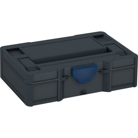 Tanos systainer³ S 76 with dividers light grey (RAL 7035), closure saphire blue (RAL 5003)