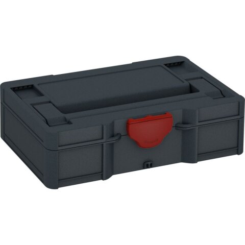 Tanos systainer³ S 76 with dividers anthracite grey (RAL 7016), closure carmine red (RAL 3002)