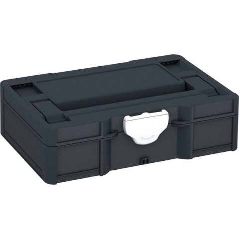 Tanos systainer³ S 76 mit Fachteiler anthrazit (RAL 7016), Verschluss weiß (RAL 9016)