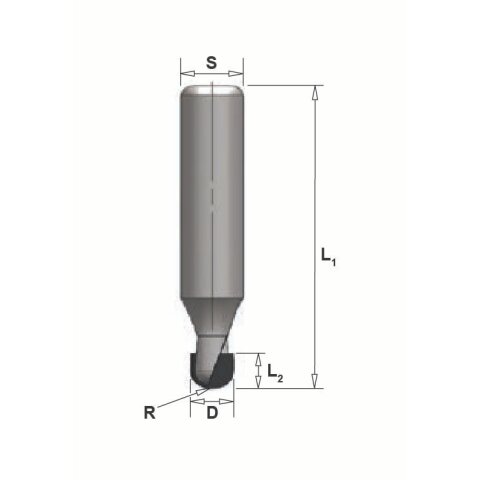 AKE R3,5mm Diamant (PKD) Hohlkehlfräser 7x7/60mm Z2 rechts