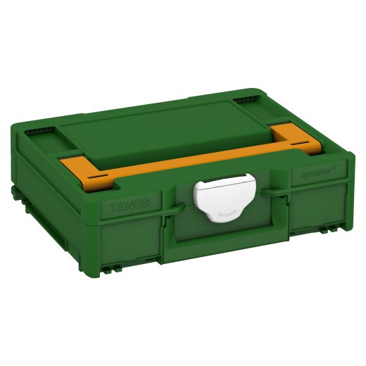 Tanos systainer³ M 112 emerald green (RAL 6001), closure white (RAL 9016), handle daffodil yellow (RAL 1007)