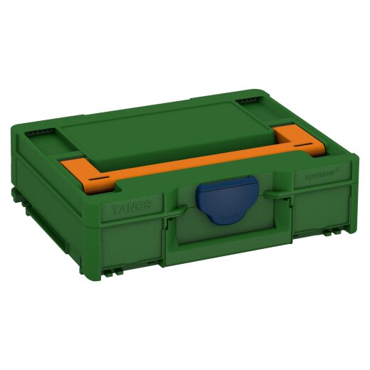 Tanos systainer³ M 112 emerald green (RAL 6001), closure saphire blue (RAL 5003), handle deep orange (RAL 2011)