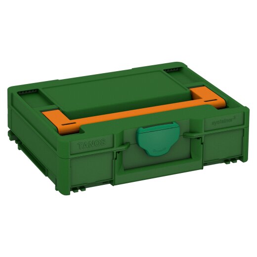 Tanos systainer³ M 112 emerald green (RAL 6001), closure signal green (HKS 54 K), handle deep orange (RAL 2011)