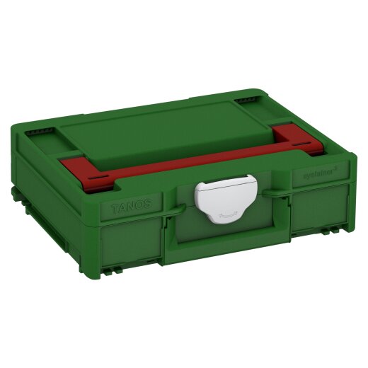 Tanos systainer³ M 112 emerald green (RAL 6001), closure light grey (RAL 7035), handle carmine red (RAL 3002)