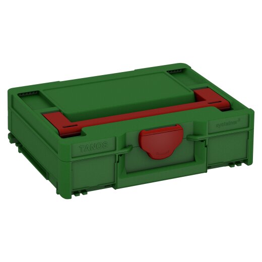 Tanos systainer³ M 112 emerald green (RAL 6001), closure carmine red (RAL 3002), handle carmine red (RAL 3002)