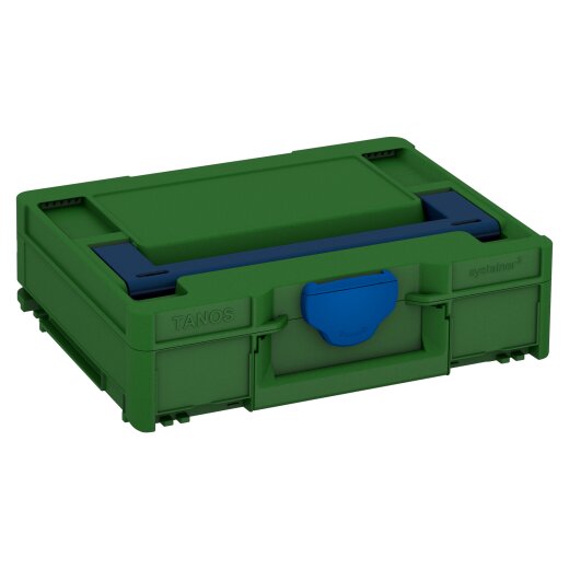 Tanos systainer³ M 112 emerald green (RAL 6001), closure signalblue (HKS 43 K), handle saphire blue (RAL 5003)