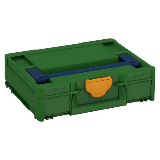 Tanos systainer³ M 112 smaragdgrün (RAL 6001), Verschluss narzissengelb (RAL 1007), Griff saphirblau (RAL 5003) - 83550001.1137