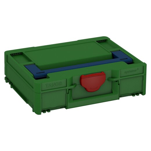 Tanos systainer³ M 112 smaragdgrün (RAL 6001), Verschluss karminrot (RAL 3002), Griff saphirblau (RAL 5003) - 83550001.1139