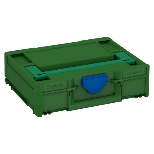 Tanos systainer³ M 112 smaragdgrün (RAL 6001), Verschluss signalblau (HKS 43 K), Griff signalgrün (HKS 54 K)