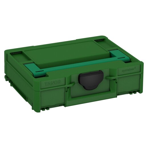 Tanos systainer³ M 112 smaragdgrün (RAL 6001), Verschluss schwarz (RAL 9004), Griff signalgrün (HKS 54 K)