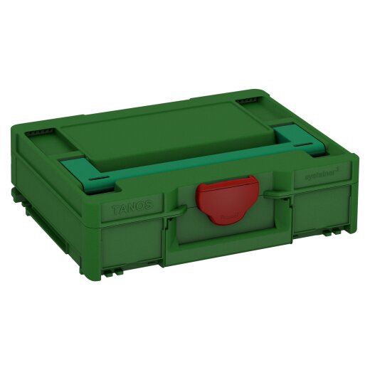 Tanos systainer³ M 112 emerald green (RAL 6001), closure carmine red (RAL 3002), handle signal green (HKS 54 K)