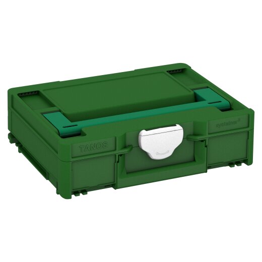 Tanos systainer³ M 112 smaragdgrün (RAL 6001), Verschluss weiß (RAL 9016), Griff signalgrün (HKS 54 K)