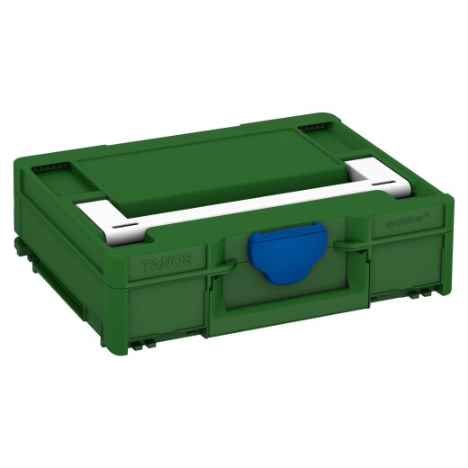 Tanos systainer³ M 112 emerald green (RAL 6001), closure signalblue (HKS 43 K), handle white (RAL 9016)
