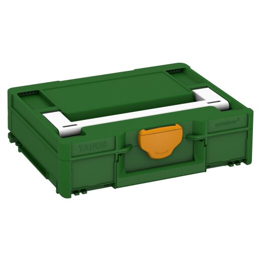 Tanos systainer³ M 112 emerald green (RAL 6001), closure daffodil yellow (RAL 1007), handle white (RAL 9016)