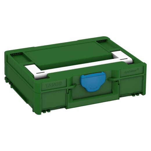 Tanos systainer³ M 112 emerald green (RAL 6001), closure Sky blue (RAL 5015), handle white (RAL 9016)