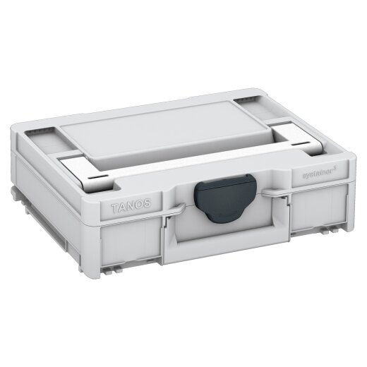 Tanos systainer³ M 112 lichtgrau (RAL 7035), Verschluss anthrazit (RAL 7016), Griff weiß (RAL 9016)