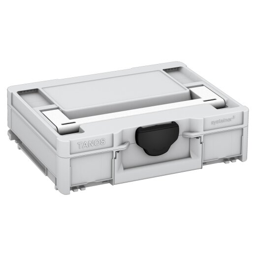 Tanos systainer³ M 112 light grey (RAL 7035), closure signal black (RAL 9004), handle white (RAL 9016)