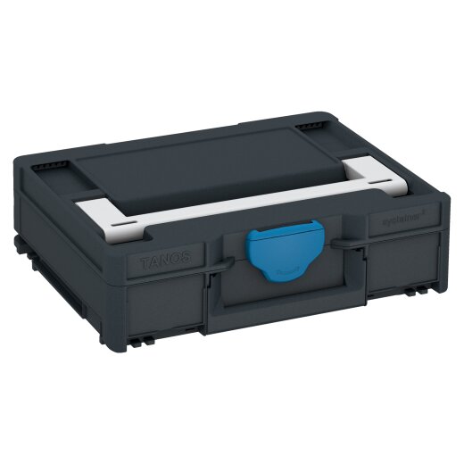 Tanos systainer³ M 112 anthracite grey (RAL 7016), closure Sky blue (RAL 5015), handle light grey (RAL 7035)