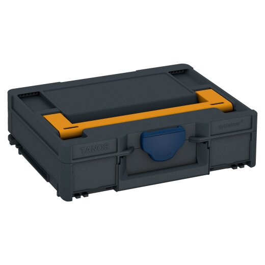 Tanos systainer³ M 112 anthracite grey (RAL 7016), closure saphire blue (RAL 5003), handle daffodil yellow (RAL 1007)