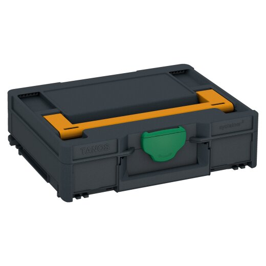 Tanos systainer³ M 112 anthracite grey (RAL 7016), closure signal green (HKS 54 K), handle daffodil yellow (RAL 1007)