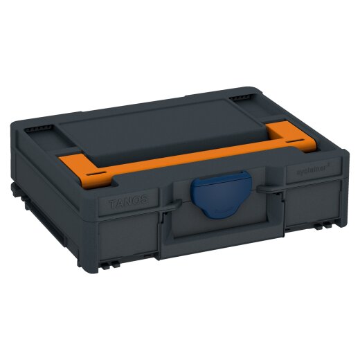 Tanos systainer³ M 112 anthracite grey (RAL 7016), closure saphire blue (RAL 5003), handle deep orange (RAL 2011)