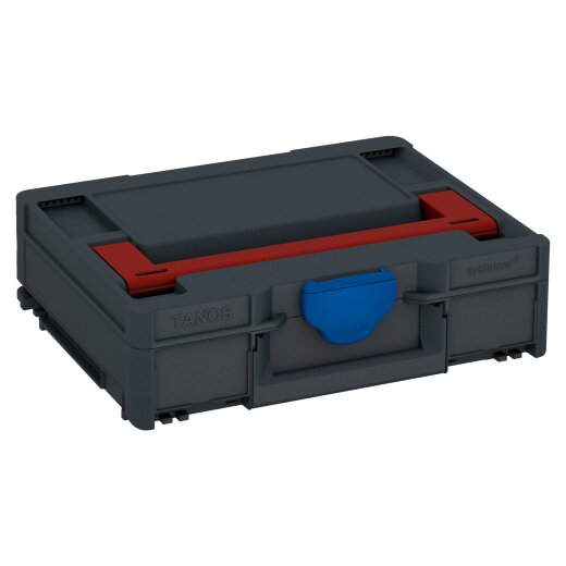 Tanos systainer³ M 112 anthracite grey (RAL 7016), closure signalblue (HKS 43 K), handle carmine red (RAL 3002)