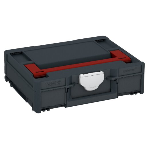 Tanos systainer³ M 112 anthracite grey (RAL 7016), closure light grey (RAL 7035), handle carmine red (RAL 3002)