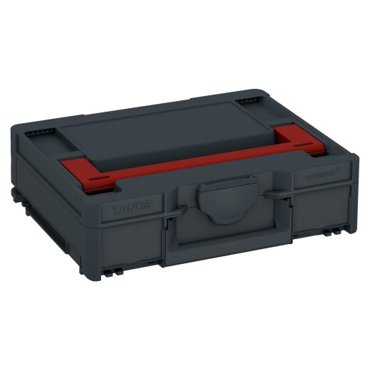 Tanos systainer³ M 112 anthracite grey (RAL 7016), closure anthracite grey (RAL 7016), handle carmine red (RAL 3002)