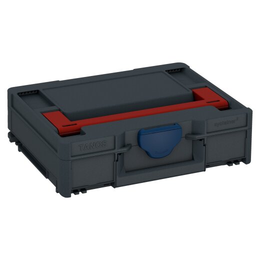 Tanos systainer³ M 112 anthracite grey (RAL 7016), closure saphire blue (RAL 5003), handle carmine red (RAL 3002)