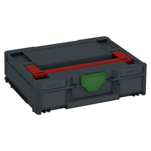 Tanos systainer³ M 112 anthracite grey (RAL 7016), closure emerald green (RAL 6001), handle carmine red (RAL 3002)
