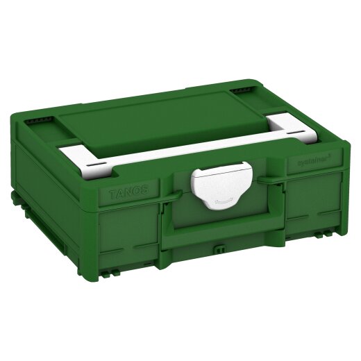 Tanos systainer³ M 137 smaragdgrün (RAL 6001), Verschluss weiß (RAL 9016), Griff weiß (RAL 9016)