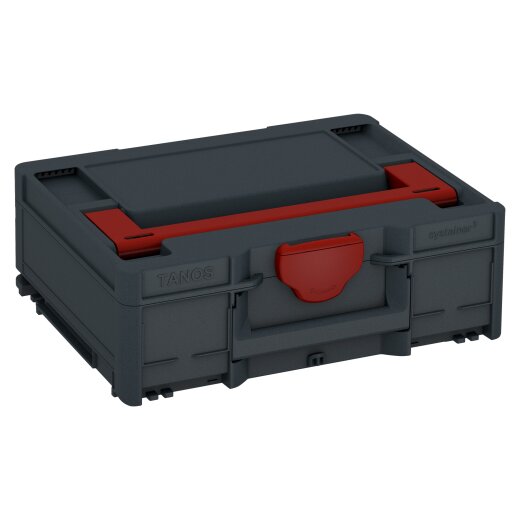 Tanos systainer³ M 137 anthrazit (RAL 7016), Verschluss karminrot (RAL 3002), Griff karminrot (RAL 3002)