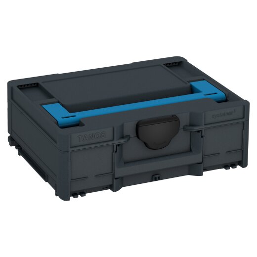Tanos systainer³ M 137 anthracite grey (RAL 7016), closure signal black (RAL 9004), handle Sky blue (RAL 5015)