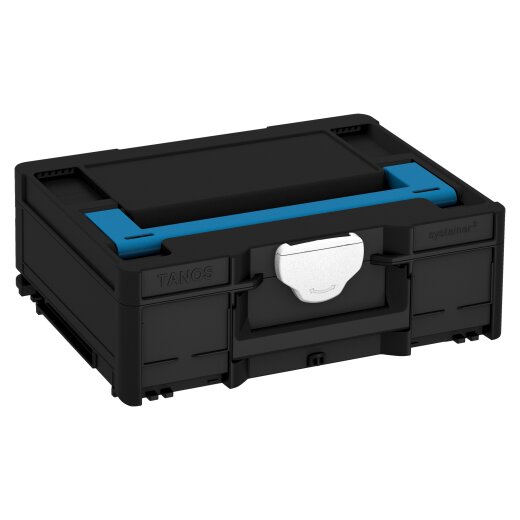 Tanos systainer³ M 137 signal black (RAL 9004), closure white (RAL 9016), handle Sky blue (RAL 5015)