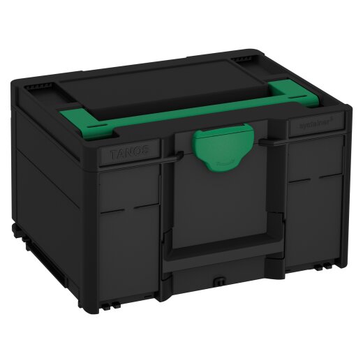 Tanos systainer³ M 237 signal black (RAL 9004), closure signal green (HKS 54 K), handle signal green (HKS 54 K)