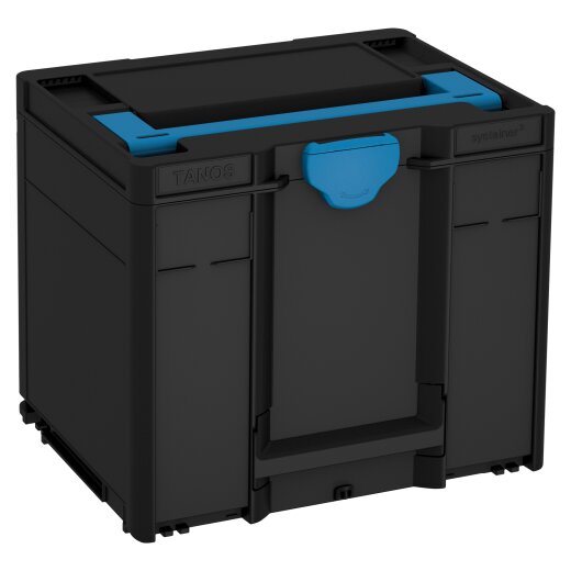 Tanos systainer³ M 337 signal black (RAL 9004), closure Sky blue (RAL 5015), handle Sky blue (RAL 5015)