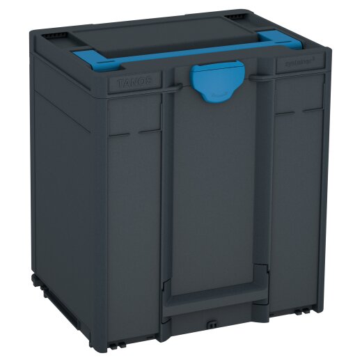 Tanos systainer³ M 437 anthrazit (RAL 7016), Verschluss himmelblau (RAL 5015), Griff himmelblau (RAL 5015)