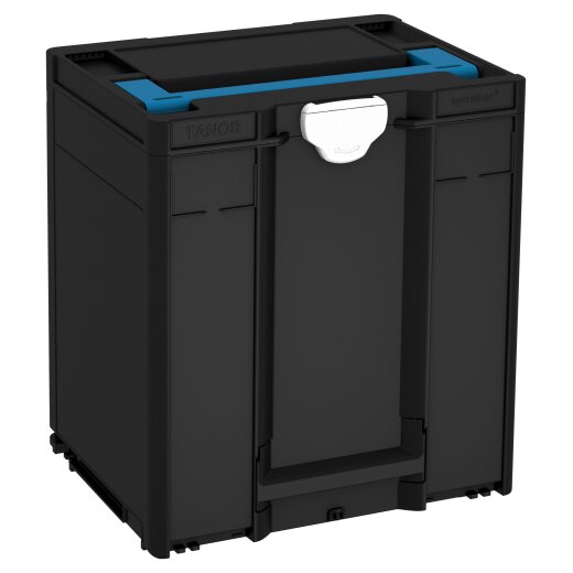 Tanos systainer³ M 437 signal black (RAL 9004), closure white (RAL 9016), handle Sky blue (RAL 5015)