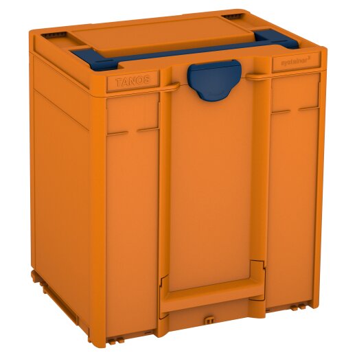 Tanos systainer³ M 437 tieforange (RAL 2011), Verschluss saphirblau (RAL 5003), Griff saphirblau (RAL 5003)